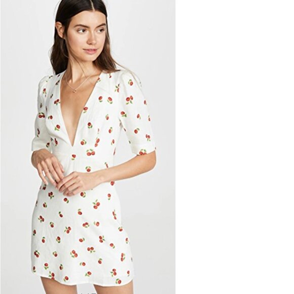 FARM Rio Dresses & Skirts - Farm Rio / Anthropologie Pitanga Linen Cherry Dress - medium - New with tags